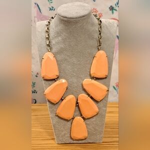 EUC Kendra Scott Harlow Coral Stone Boho Neutral Statement Necklace Jewelery
